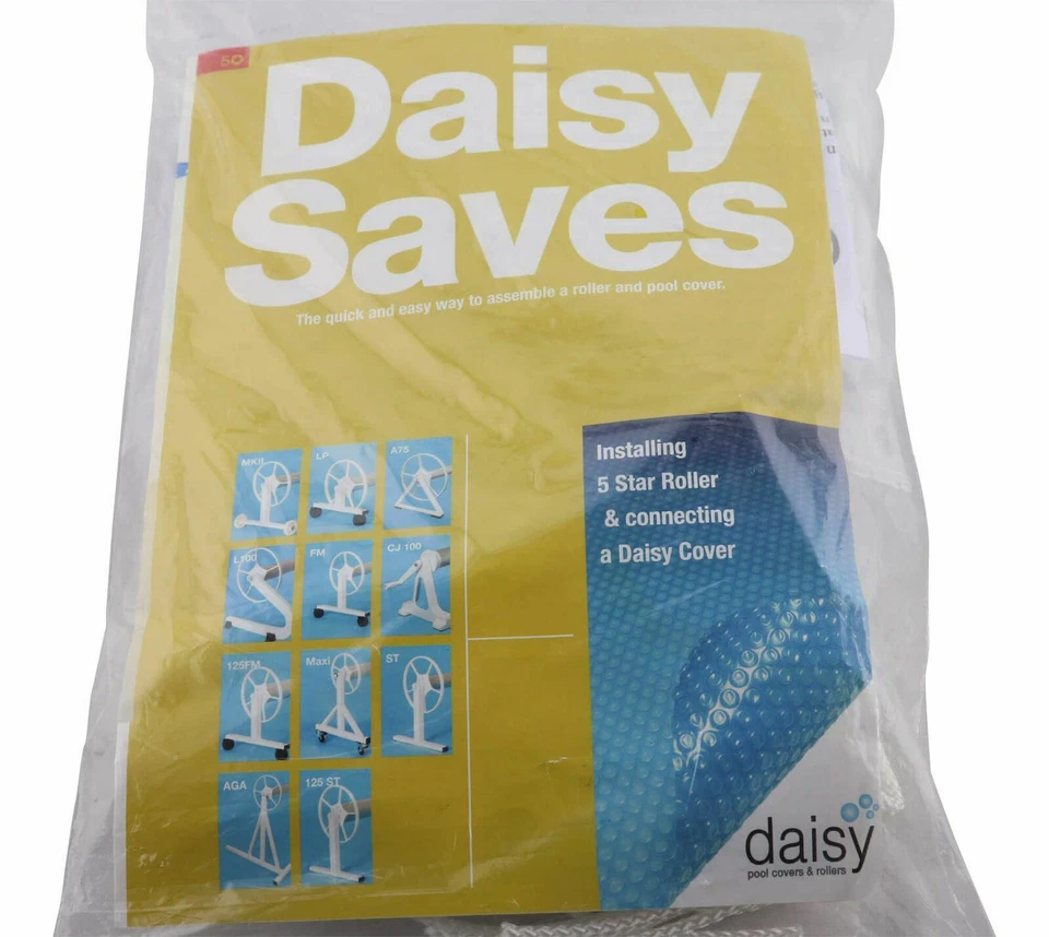 Kit de instalación de reacondicionamiento de rodillos de piscina Daisy - Se adapta a cubierta de burbujas de piscina Foto 3 de 4