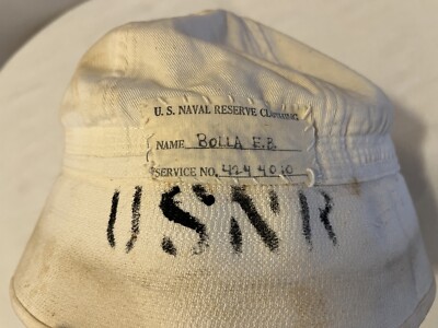 40s us navy せーラーハット 先染め　DIXIE CUP ミリタリー 1940's Vintage US Navy WW2 Era Sailors White Dixie Cup