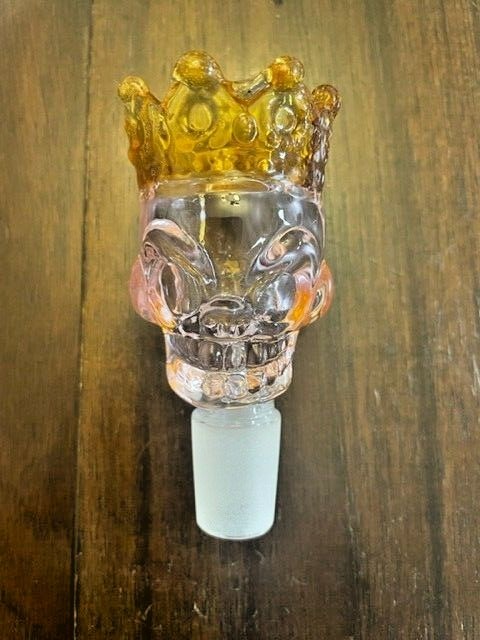 14MM Pink Thick Glass Skull King Bowl Head Piece Wide Bowl Holder 14MM Pink Thick Glass Skull King Bowl Head Piece Wide Bowl Holder
