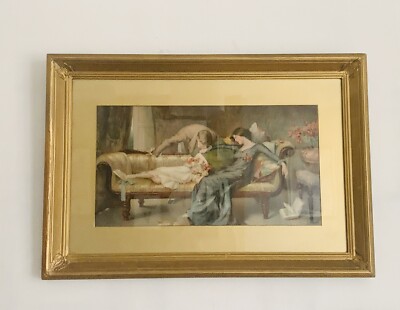 Latge Original Print By M Goodman 1904 Original Franed And Glazed