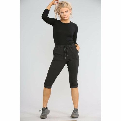 Women's Magic Bermuda Shorts With Drawstring Ladies Stretch Italian Plain(10-24) - Picture 6 of 35