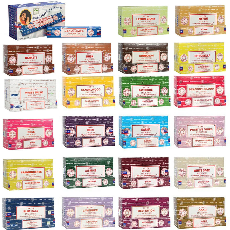 Bulk 3 6 12 Packs Original Satya Sai Baba Nag Champa Incense Sticks joss Sticks