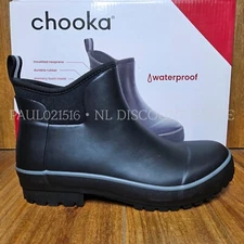 CHOOKA Women’s Ankle Boot Rubber Waterproof Insulated ~ Black ~ Various Sizes
