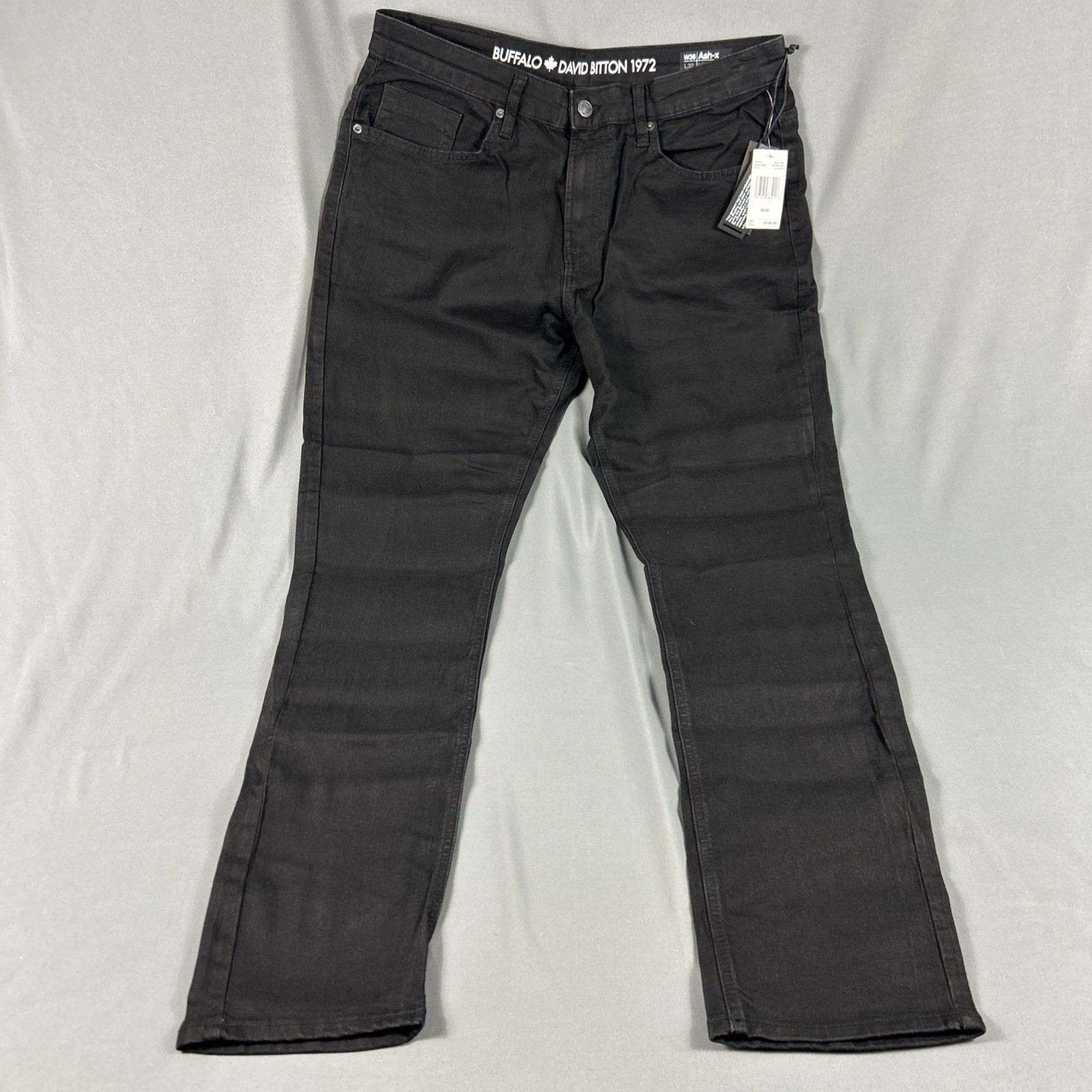 Buffalo David Bitton Jeans Ash X Slim Stretch 36 x 32 Black 
