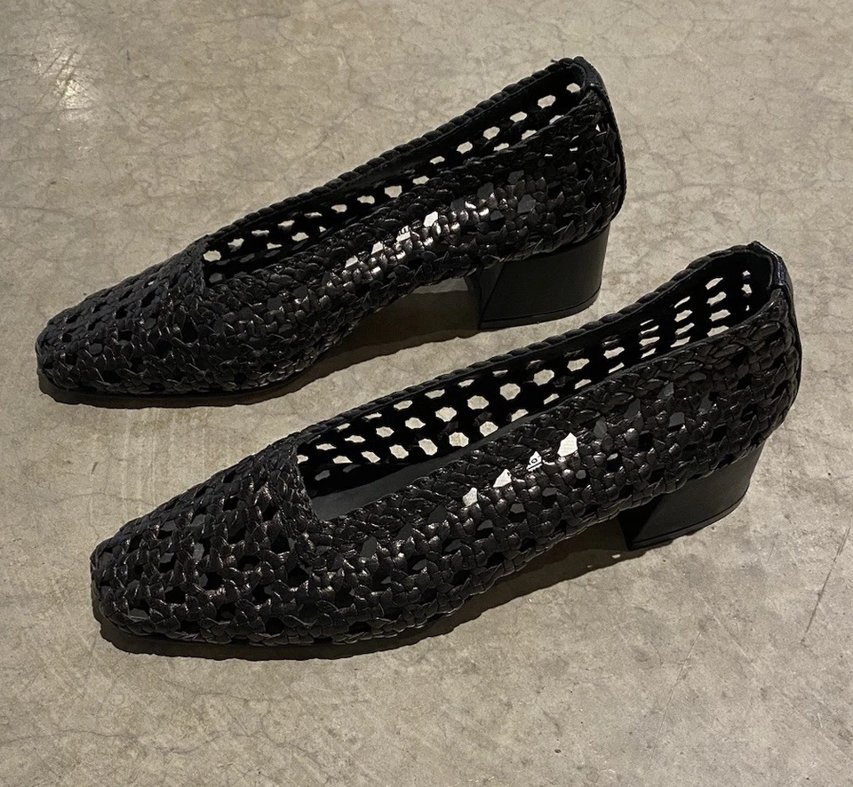 NUEVO MIISTA Taissa Tacón Tejido Cuero Negro Foto 4 de 4