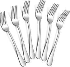 Dinner Forks Set,8 Inches Set of 6 Food Grade Stainless Steel Silver 6 