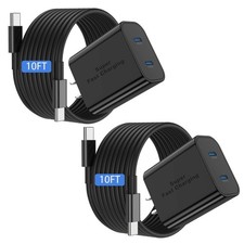 2 PACK 45w USB-C Fast Wall Charger+10ft Cable For Samsung Galaxy S25 S24 S23 S22