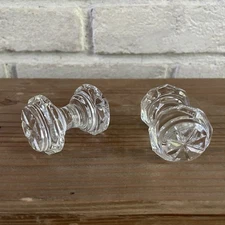 Vintage Pair (2) Tipperary Crystal Knife Rests Starburst Pattern Ends 1.5”-2” H