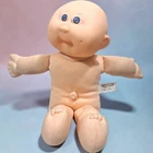 Hasbro Cabbage Patch Kids 1990 Vintage Bald Baby Doll Blue Eyes Dimples 12 inch