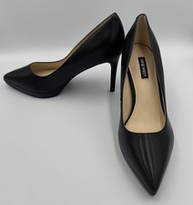 Nine West Flax Classic PUMPS 450 Black Leather 8.5 Women’s New