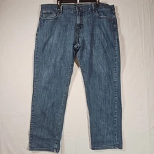 Lucky Brand Jeans 221 Straight Mens Medium Wash Jeans 40 x 30 Distressed Relaxed