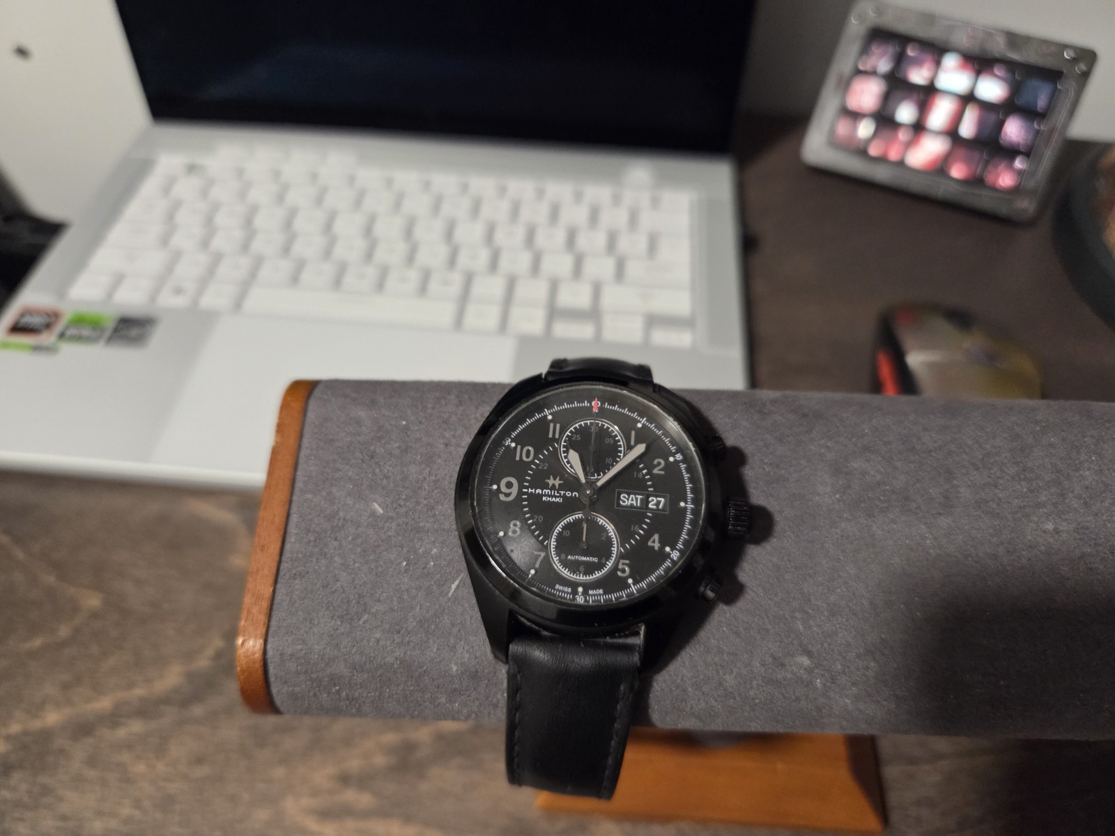 Hamilton Khaki Field Black Chrono Watch - H71626735 - NOS / Mint - no Box/Papers