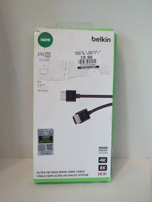 Belkin 6.6ft (2m) 8K 4K Ultra High Speed HDMI 2.1 Cable 