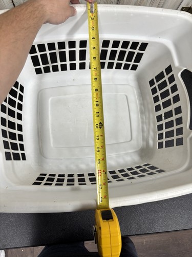 Vintage Rubbermaid Wäschekorb weiß #2874 rechteckig Retro Korb 23,5"x18,5" - Bild 10 von 11