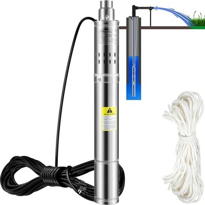 Uimoso 550W Tiefbrunnenpumpe Rohrpumpe Brunnenpumpe Sandpumpe 35L/min 108m