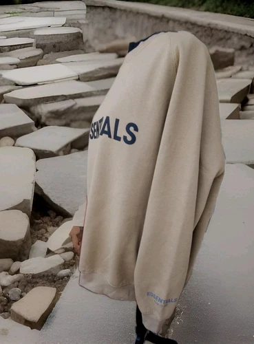 FEAR OF GOD FELPA ESSENTIALS PAURA DI DIO COTONE PILE SALVIA COLORE TG.XL UOMO