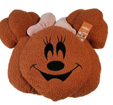 Disney Mickey & Friends Minnie Mouse Head Cushion Autumn Large Plush Cushion New