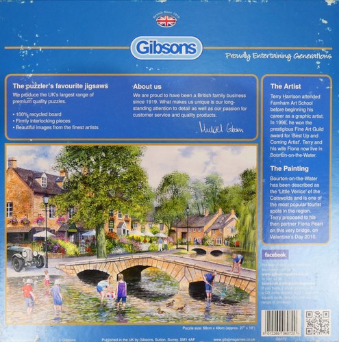 Gibsons 1000 Pcs Jigsaw Puzzle 'BOURTON-ON-THE-WATER' Terry Harrison - Complete - Picture 9 of 9