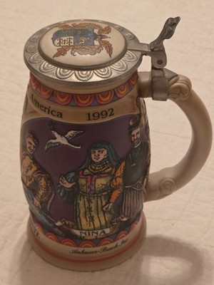 Budweiser Discover America Series Nina Beer Stein 1989 Anheuser Busch