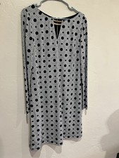 VINCE CAMUTO Dress Size 12 Black White Geometric Full Back Zipper Long Slv Lined