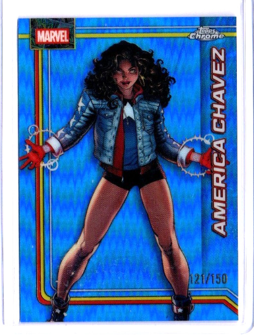 2026 TOPPS CHROME MARVEL AMERICA CHAVEZ BLUE REFRACTOR # 121/150