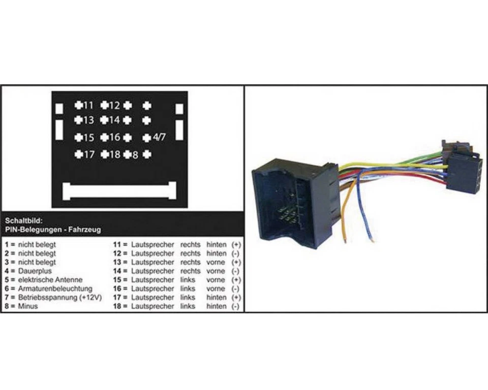 Iso Adaptateur pour Autoradio Câble Skoda Fabia Octavia Roomster - Photo 3/3