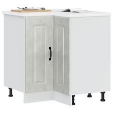 Kitchen Cabinet Concrete Grey 75.5x75.5x81.5cm Engineered Wood Corner Base Unit