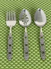 Oneida Community VIOLA VOILA Stainless 3pc Serving Set Glossy Pierced Flatware