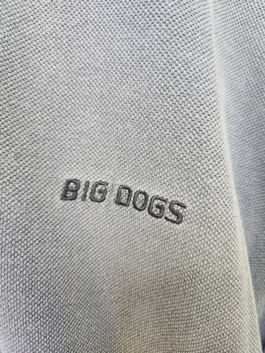 VINTAGE BIG DOGS Polo Shirt BIG & Tall Large Gray Camp Mens casual 90s EUC Logo - Picture 4 of 10