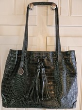 Patricia Nash 10th Anniversary Limited Edition Vintage Green Croc Leather Bag