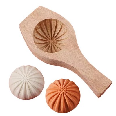1 PCS Flower Bun Hand Carved Wooden Steamed Stuffed Mold Moon Cake Tool