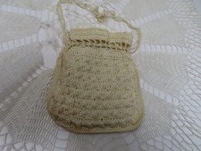  Victorian Belt Purse Hand Crocheted Pull string Closure 5" by 4"