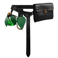 Women Medieval Leather Belt Potion Bottle Bag, Renaissance Faire Belt Pouch S...