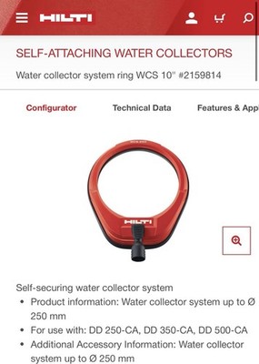 Hilti SELFATTACH WATER COLLECTORS Water collector system ring WCS 10'' #2159814