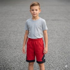 Jordan Youth Medium 10-12 Yrs Jumpman Fleece Shorts Red Black Basketball