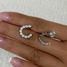 1.9ct Pear & Round Hoop Earrings White Gold 14K Labcreated Diamond F/VS — photo 7