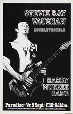 Stevie Ray Vaughan 1983 Paradiso Amsterdam Framed Concert Poster