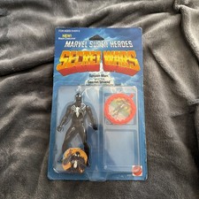 Product Image: Mattel Secret Wars Black Suit Spider-Man Vintage Action Figure (box opened)