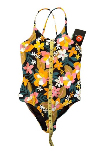 Volcom “Had Me At Aloha” Floral One Piece Swim Suit Girls Size 10 (A34) - Picture 4 of 11