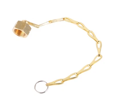 MARKENLOS Kappe 3/8" links mit Kette für wiederbefüllbare Propanflasche, Handwerkerflasche