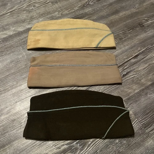 (3) MILITARY HAT DRESS GARRISON WW2 ERA INFANTRY