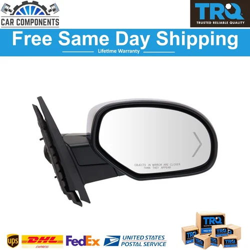TRQ Mirror Power Folding Heated Signal Memory Chrome Right For 09-13 GM Pickup