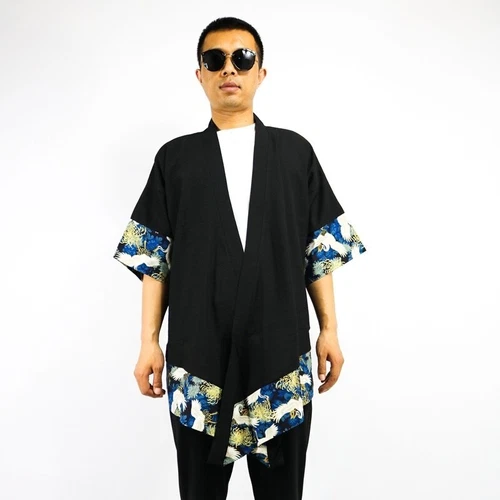 Sommer Kimono Strickjacke Herren Männer Samurai Kostüm Kleidung Kimono Jacke - Bild 36 von 38