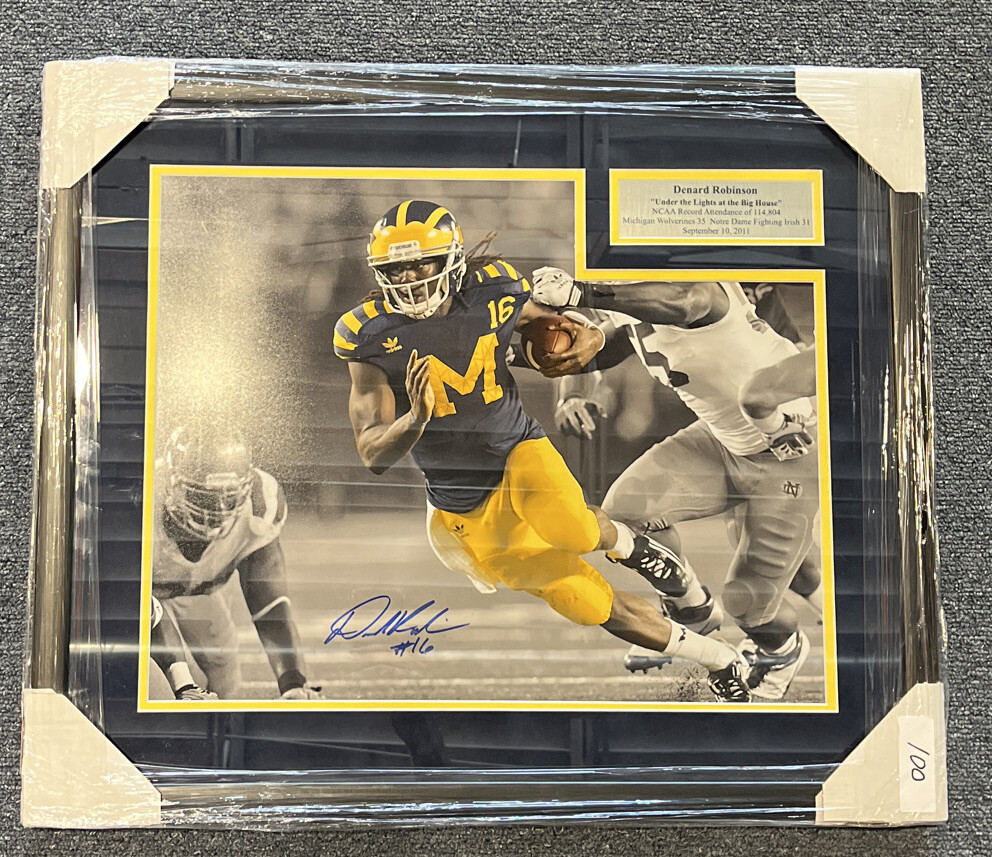 University of Michigan Denard Robinson Signed Framed 16×20
