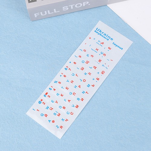 Ukraine Language Keyboard Sticker Black/Clear Background Letters For PC Laptop - Photo 9/16