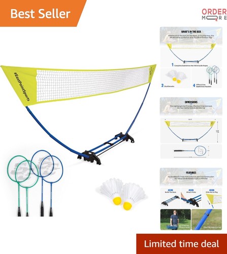 Badminton Set Nylon 11 Pieces Outdoor Sports Equipment for Backyard Recreation