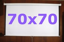 DA-LITE MODEL B WALL PULL-DOWN VIDEO PROJECTION SCREEN 70x70 MATTE WHITE SURFACE