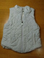 OSHKOSH B'gosh Genuine Girl's Quilted Beige Warm Zip Up Vest Sz with Pockets 4T