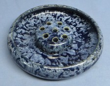 Rare Vintage Weller Blue/Black 2 Piece Flower Frog with Bowl EXC.