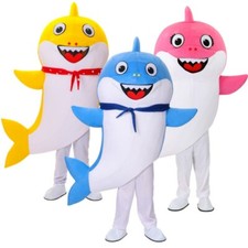 BABY SHARK Mascot Blue Shark Adult Professional Carnival Costume
